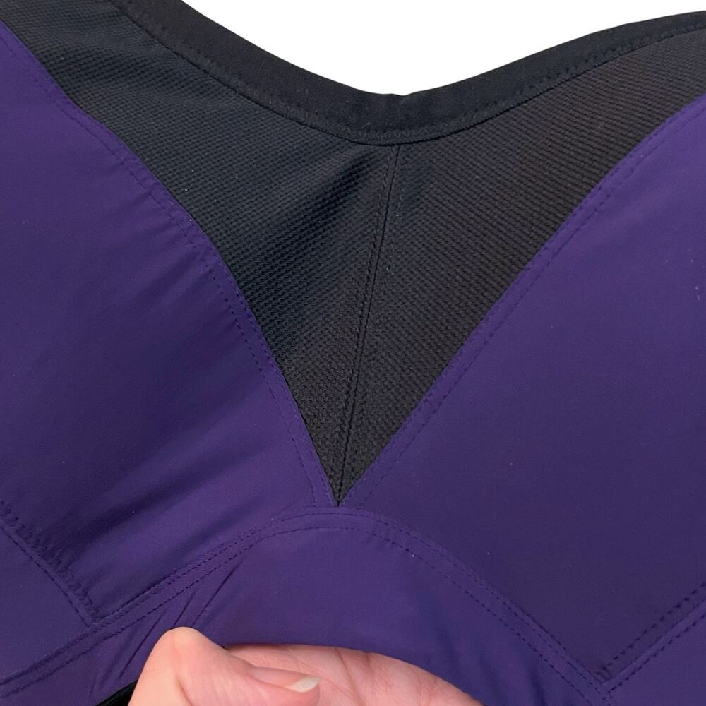 Torrid Mid Impact Underwire Sports Bra 50DDD Purple Black Molded Full Coverage - Picture 2 of 7